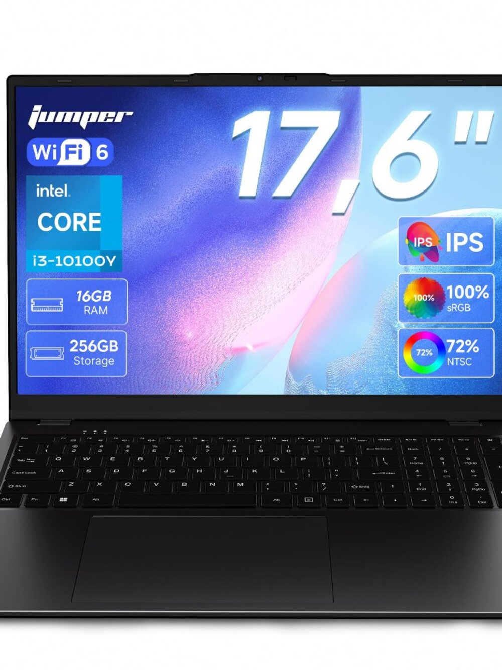 Jumper 17.6" FHD Laptop i3-10100Y CPU 16GB RAM 256GB SSD Windows 11